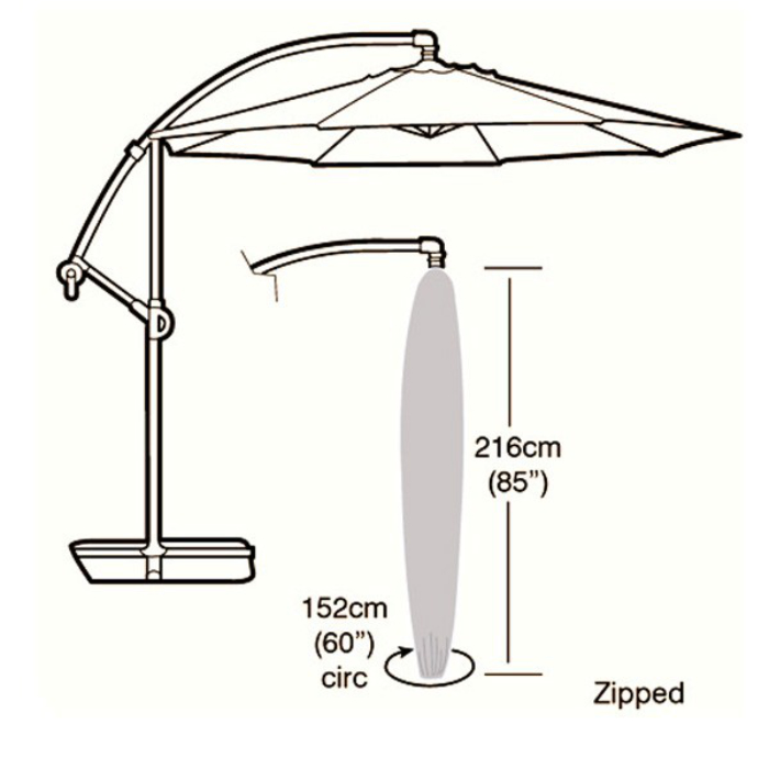 Deluxe - 3m Round Cantilever Parasol Cover - 216cm
