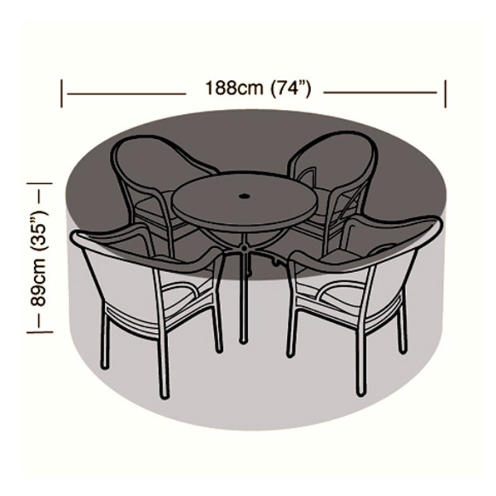 6 Seater Circular Patio Set Cover 188cm, Garden Table Covers Round 150cm