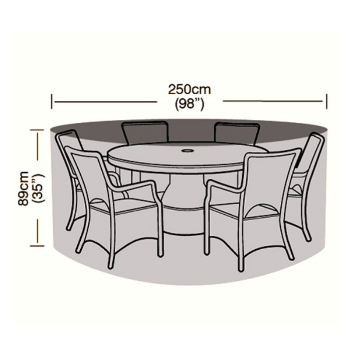 8 Seater Circular Patio Set Cover 250cm, Round Patio Table For 6 8