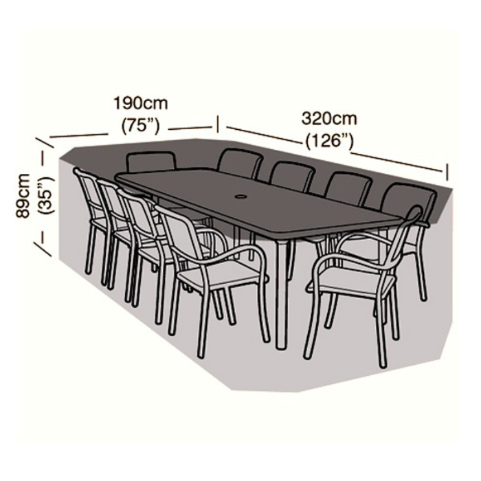 10 Seater Rectangular Patio Set Cover, Outdoor Patio Table Cover Rectangle