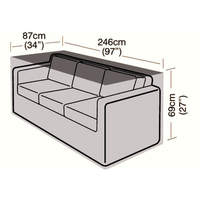 Deluxe - 3 Seater Rattan Sofa Cover - Small - 246cm