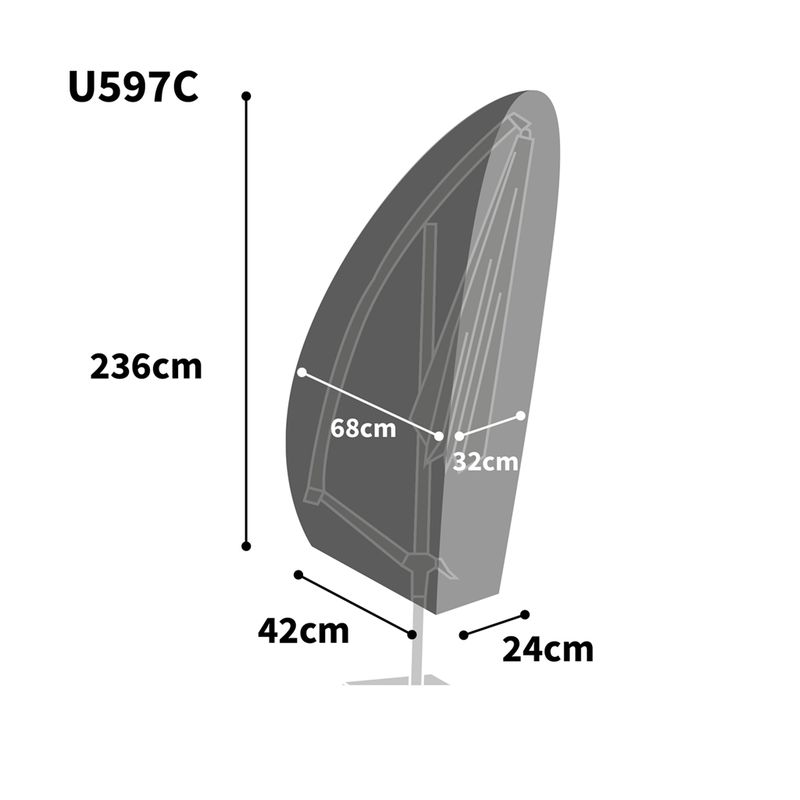 Ultimate Protector 236cm High Cantilever Parasol Cover - Charcoal