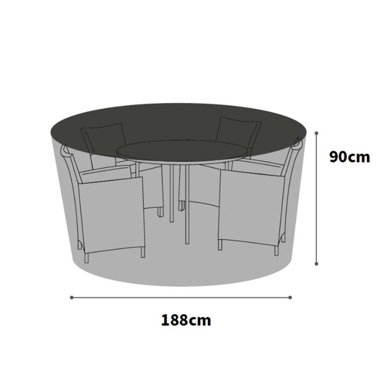 Ultimate Protector 90cm High Circular Patio Set Cover - 4-6 Seat - Charcoal