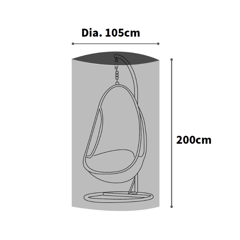 Ultimate Protector Hanging Chair Cover - Medium - Charcoal