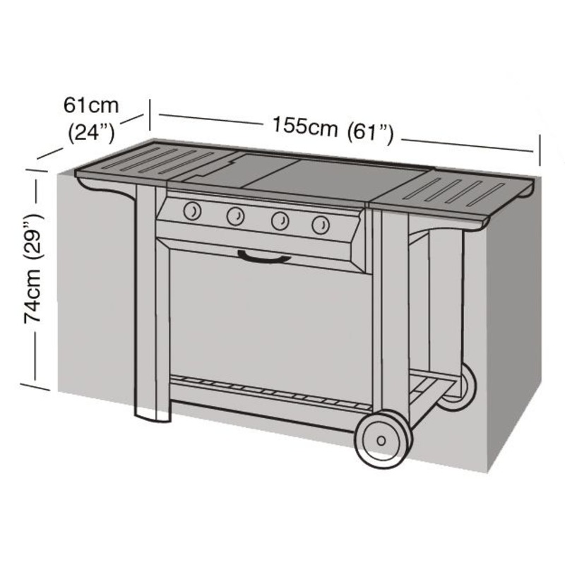 Premium Super Tough Large Flatbed Barbecue Cover - Black