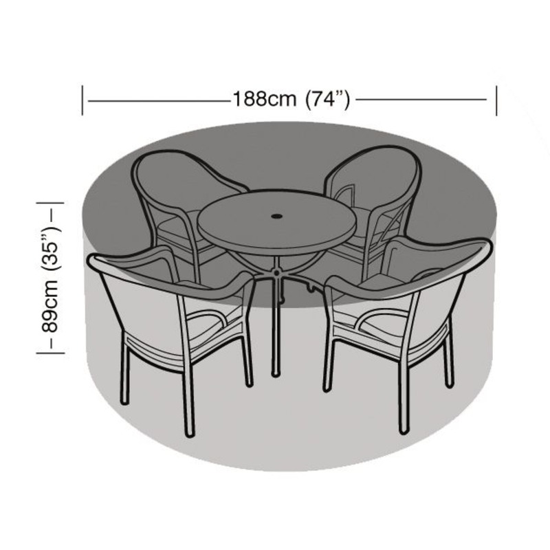 Premium Super Tough 4-6 Seater Round Furniture Set Cover - Black