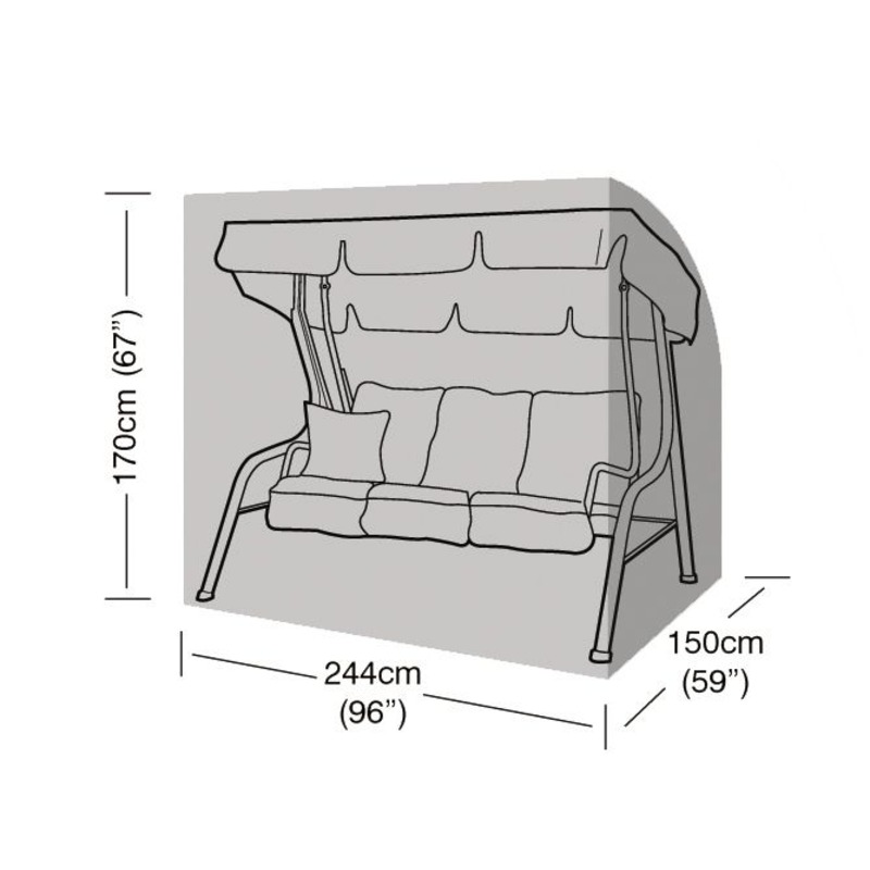 Premium Super Tough 3-4 Seater Swing Seat Cover - Black