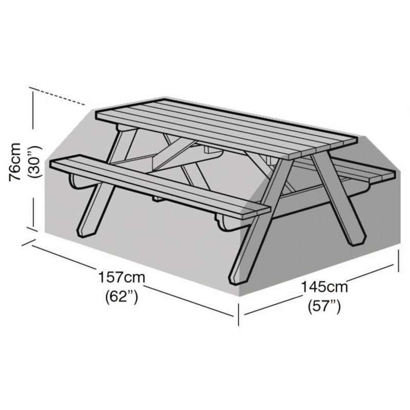 Premium Super Tough 6 Seater Picnic Table Cover - Black