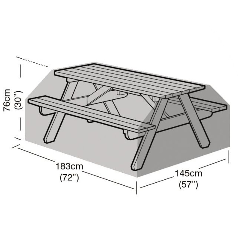Premium Super Tough 8 Seater Picnic Table Cover - Black