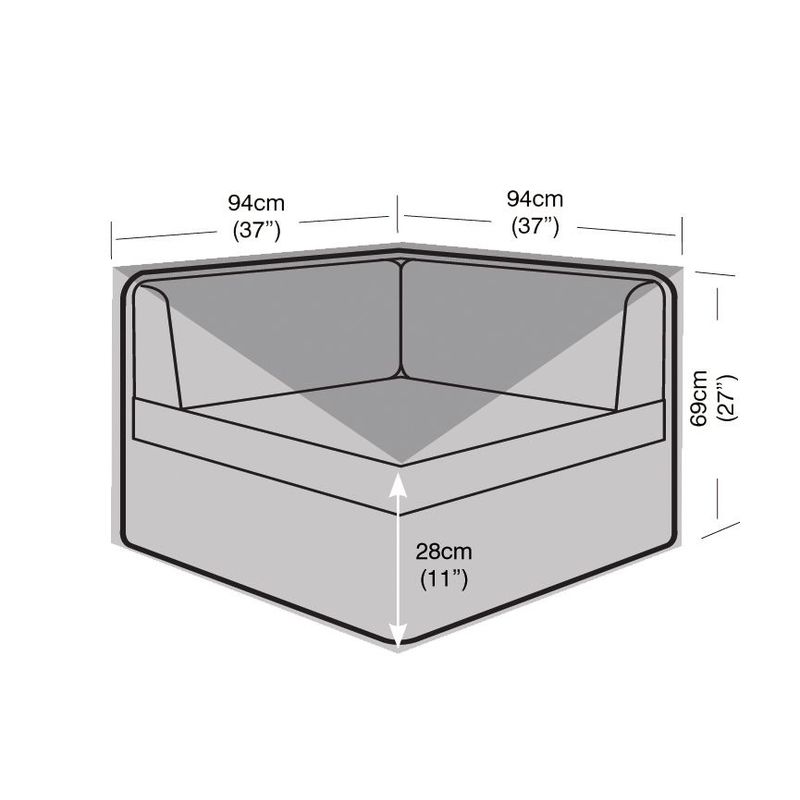 Premium Super Tough Large Corner Unit Cover - Black