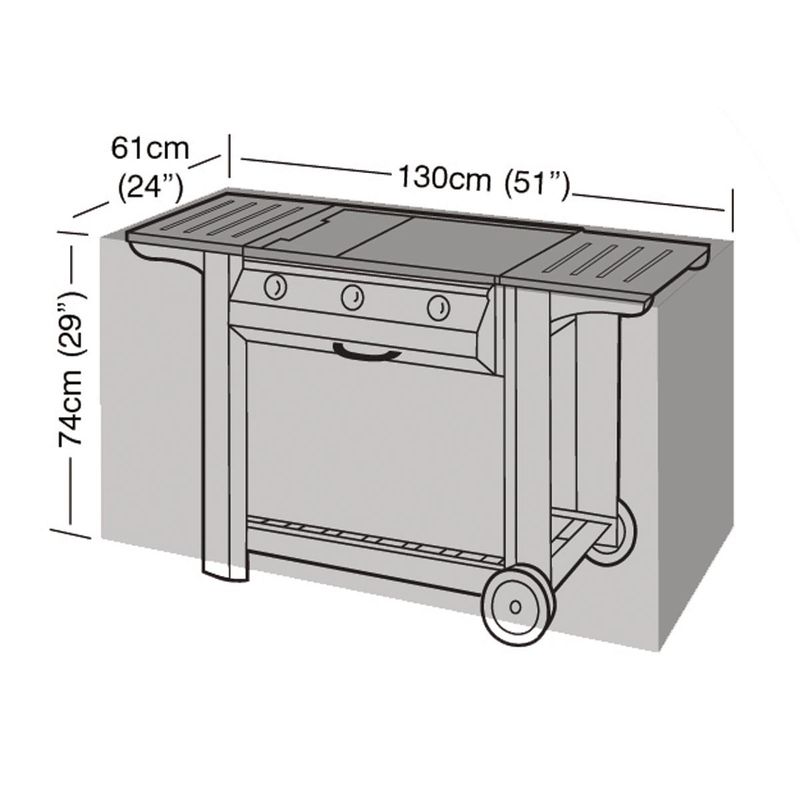 Super Tough Medium Flatbed Barbecue Cover - Black