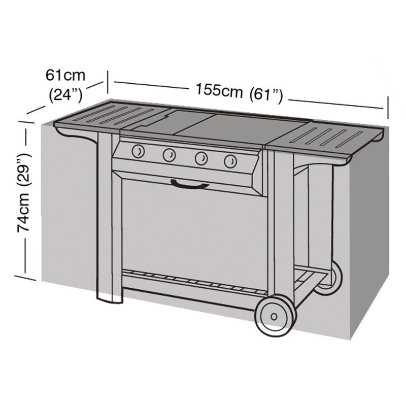 Super Tough Large Flatbed Barbecue Cover - Black