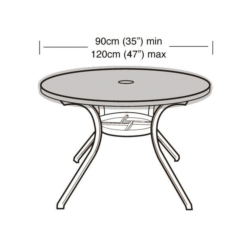 Super Tough 4-6 Seater Round Table Top Cover - Black