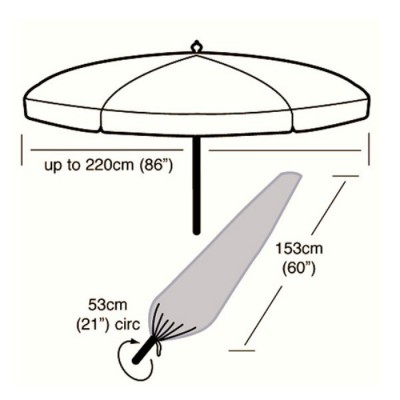 Deluxe - 2.2m Round Parasol Cover - 153cm