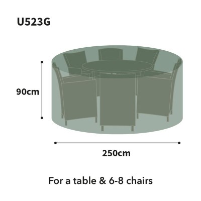 Ultimate Protector Circular Patio Set Cover - 6-8 Seat - Green