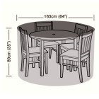 Preserver - 4 Seater Circular Patio Set Cover - 163cm