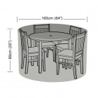 Premium Super Tough 4 Seater Round Furniture Set Cover - Black