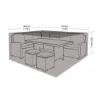 Premium Super Tough Large Square Casual Dining Set Cover - Black