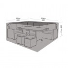 Super Tough Small Square Casual Dining Set Cover - Black
