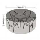 Super Tough 4-6 Seater Round Furniture Set Cover - Black