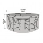 Super Tough 6-8 Seater Round Furniture Set Cover - Black