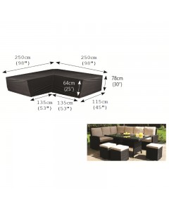 Classic Protector 6000 Modular L Shaped Sofa Cover 2.5m - Black
