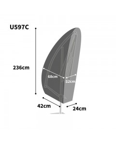 Ultimate Protector 236cm High Cantilever Parasol Cover - Charcoal