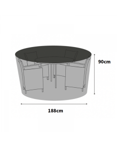 Ultimate Protector 90cm High Circular Patio Set Cover - 4-6 Seat - Charcoal