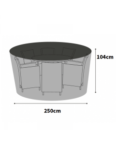 Ultimate Protector 90cm High Circular Patio Set Cover - 6-8 Seat - Charcoal