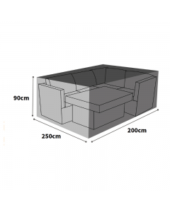 Ultimate Protector Rectangular Corner Sofa Dining Set - 200cm - Charcoal