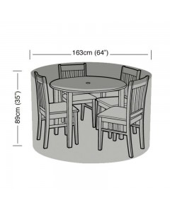 Premium Super Tough 4 Seater Round Furniture Set Cover - Black