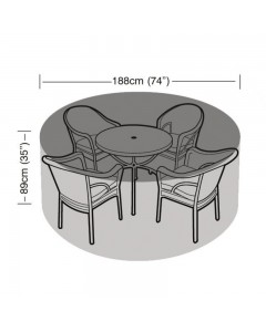 Premium Super Tough 4-6 Seater Round Furniture Set Cover - Black