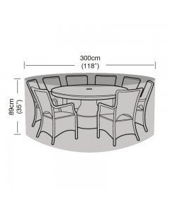 Premium Super Tough 8 Seater Round Furniture Set Cover - Black