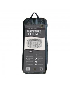 Premium Super Tough 8 Seater Round Furniture Set Cover - Black