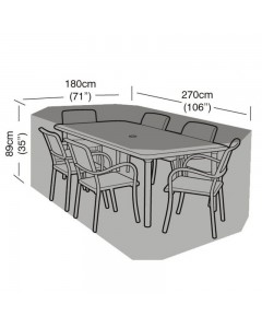 Premium Super Tough 6 Seater Rectangular Furniture Set Cover - Black