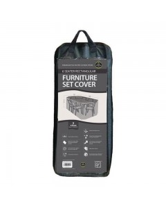 Premium Super Tough 6 Seater Rectangular Furniture Set Cover - Black