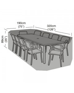 Premium Super Tough 8-10 Seater Rectangular Furniture Set Cover - Black