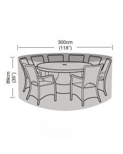 Premium Super Tough 8 Seater Round Furniture Set Cover - Green