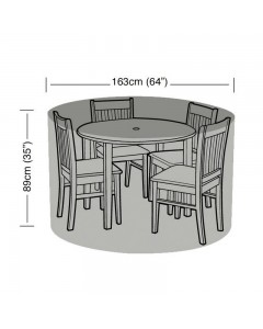 Super Tough 4 Seater Round Furniture Set Cover - Black