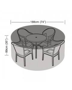 Super Tough 4-6 Seater Round Furniture Set Cover - Black