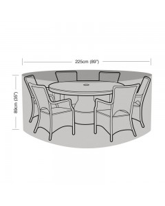 Super Tough 6 Seater Round Furniture Set Cover - Black