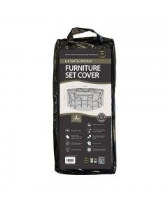 Super Tough 6-8 Seater Round Furniture Set Cover - Black