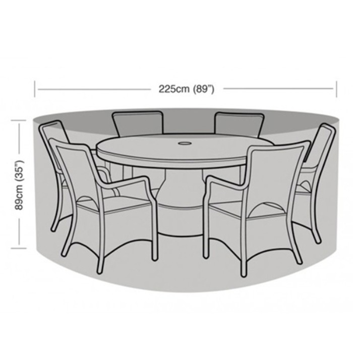 Preserver 6 Seater Circular Patio Set Cover 225cm - Large Patio Table Cover Round