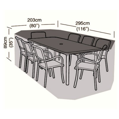 8 Seater Rectangular Patio Set Cover, 8 Seater Patio Table Cover