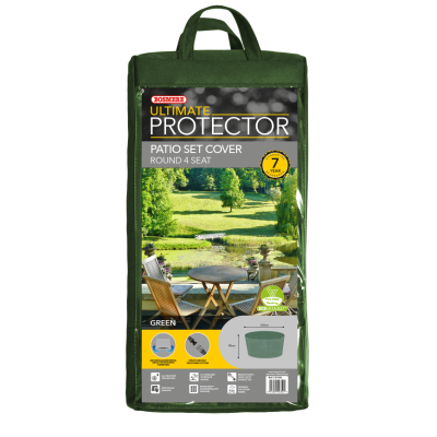 Bosmere U525 Patio-Set Abdeckhaube 'Thunder Grey' – Für 4-Sitzer Rechteckige Sitzgruppen, Wetterfest